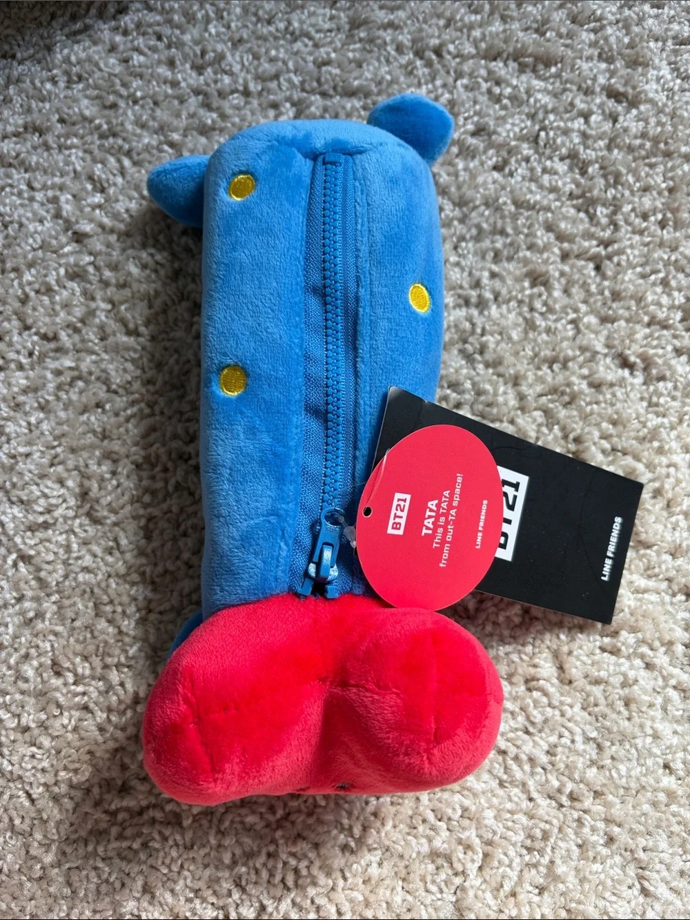 Red Heart Character Plush Pencil Case - Kids Stuffed Animal Accessory